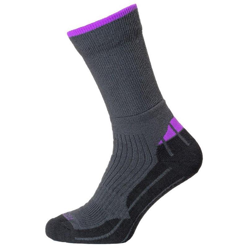 Horizon Performance Coolmax Hiker Women's Socks - Charcoal Marl/Purple-Socks-Outback Trading