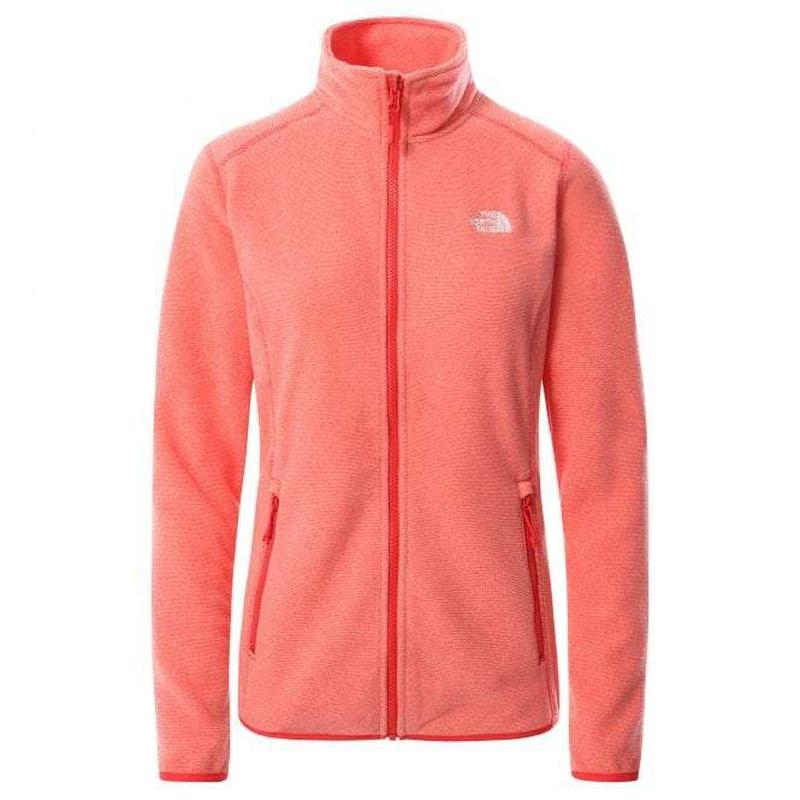 The North Face Women's 100 Glacier Full Zip Fleece Jacket - Horizon Red/Pearl Blush-Fleeces Full Zip-Outback Trading