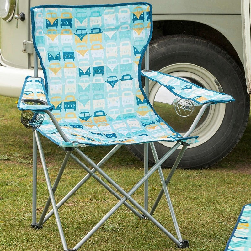 VW Beach Family Folding Camping Chair - Blue 1