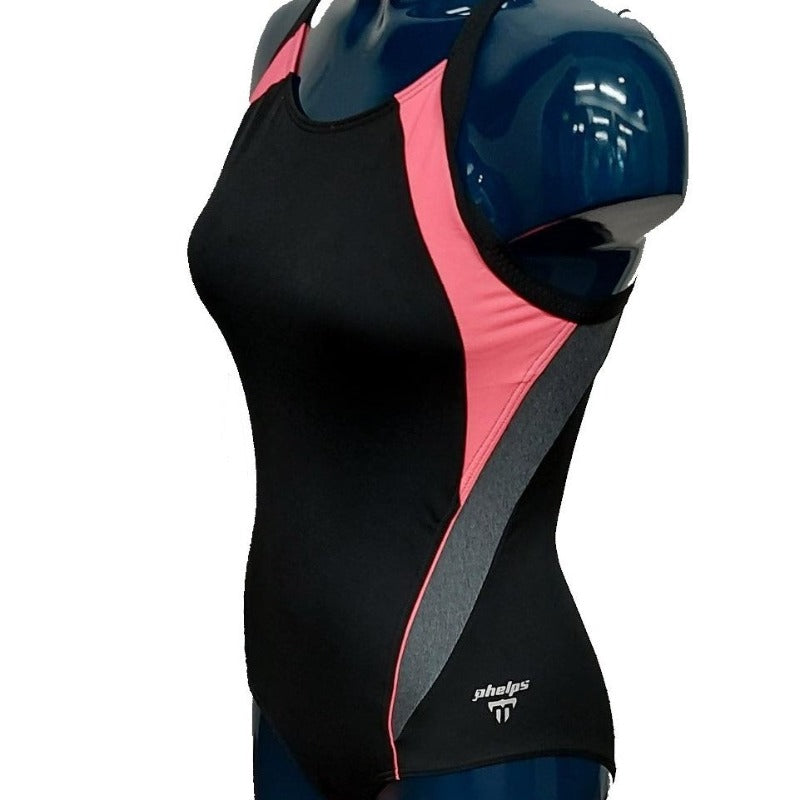 Aqua Sphere "Phelps" Kalista Swimming Costume - Black/Pink 2