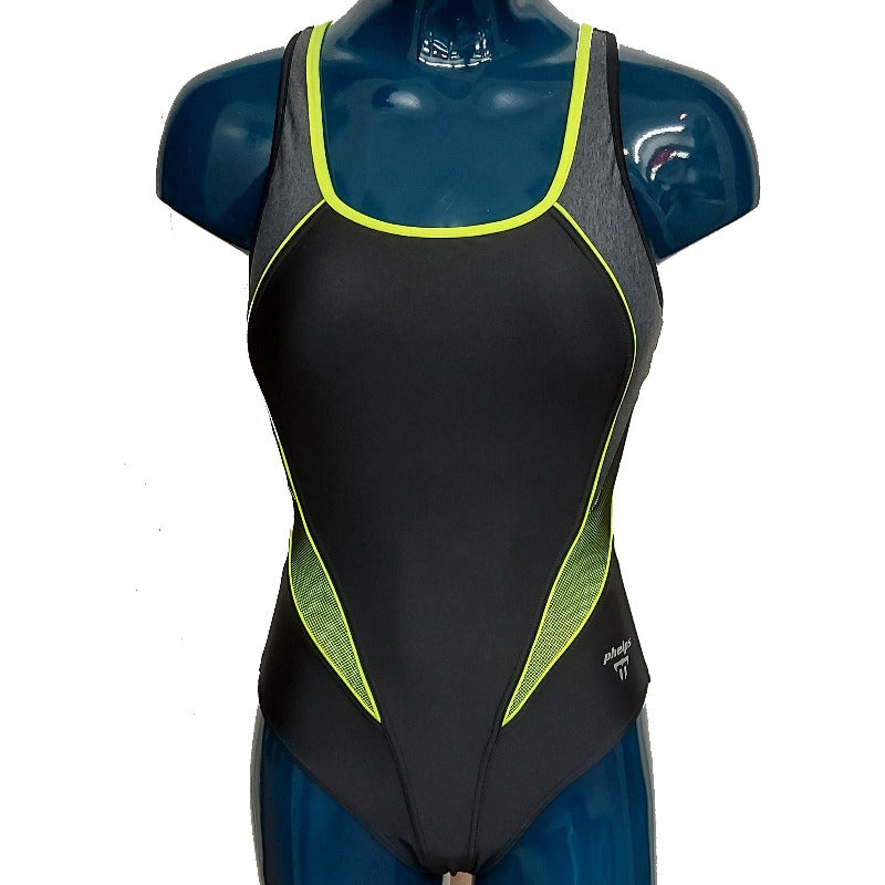 Aqua Sphere "Phelps" Hanoi Swimming Costume - Black/Yellow 1