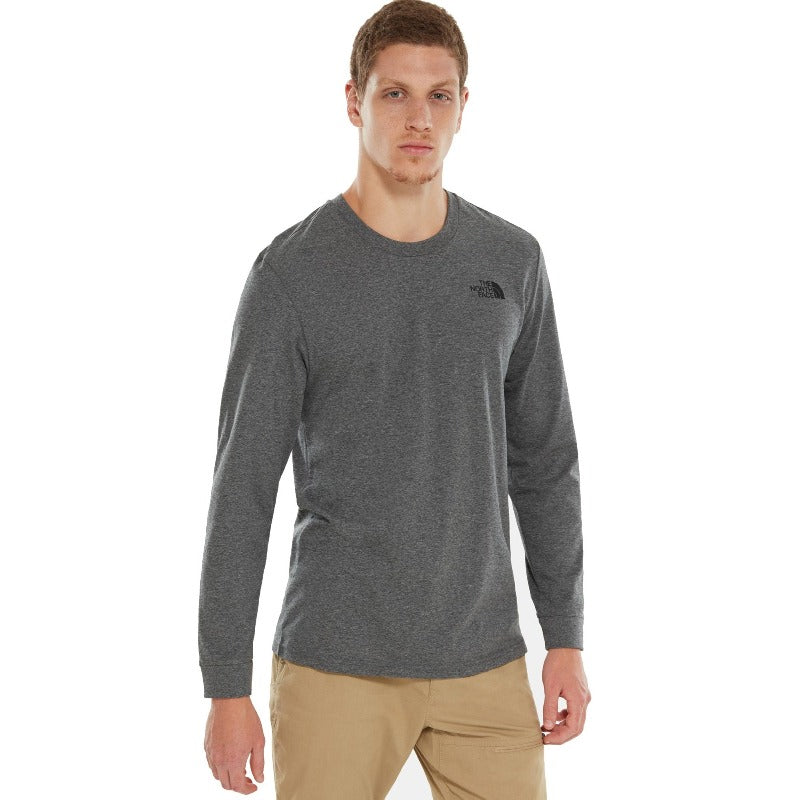 The North Face Simple Dome Men's Long Sleeve T-Shirt- Medium Grey 1