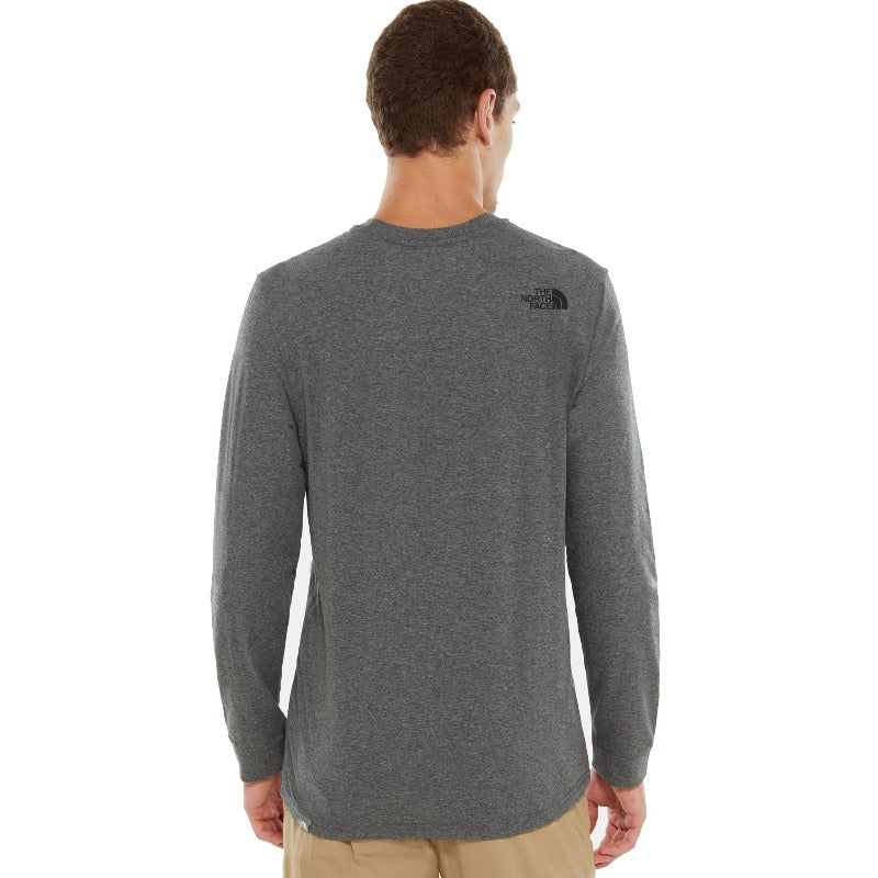 The North Face Simple Dome Men's Long Sleeve T-Shirt- Medium Grey 2