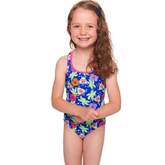 Zoggs Carnival Action Back Girls Swimming Costume 24 Inch/ 5 Years