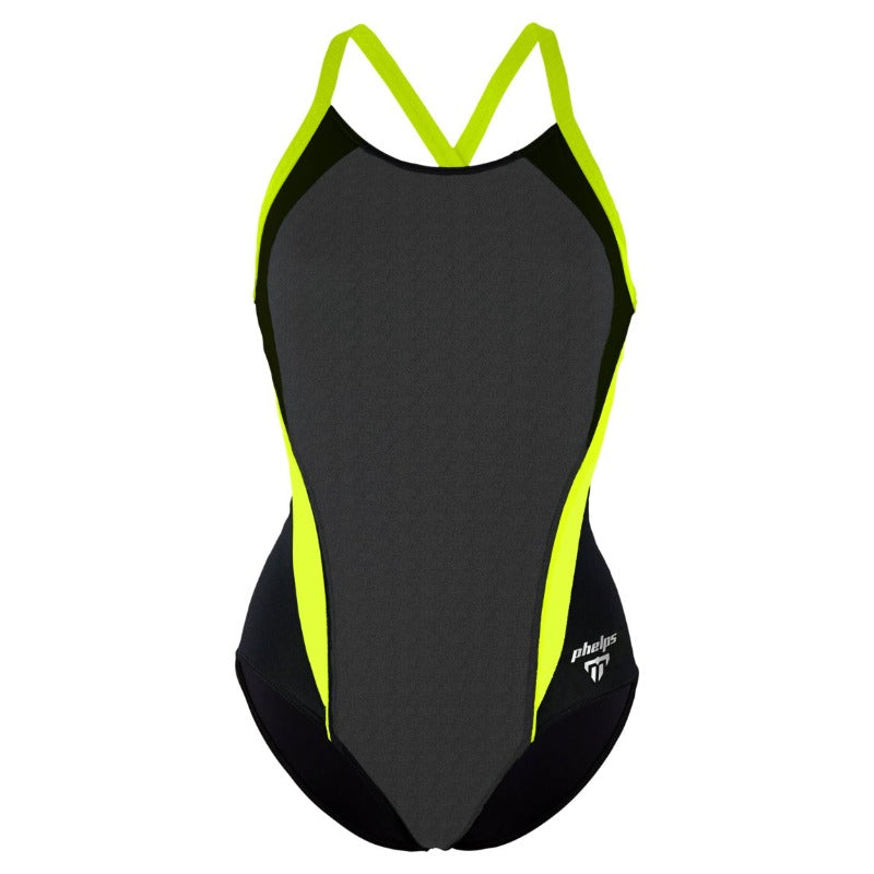 Aqua Sphere "Phelps" Kalista Swimming Costume - Black/Yellow.1