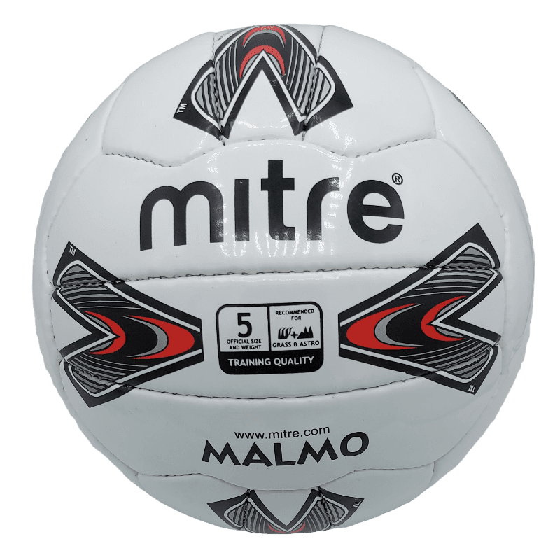 Mitre Malmo Training Ball Size 5 - White/Red/Black