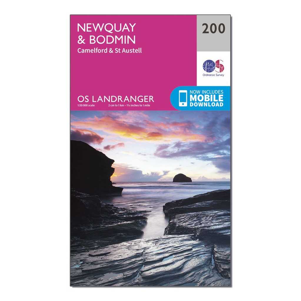 Newquay & Bodmin, Camelford & St Austell Map With Digital Version - 200
