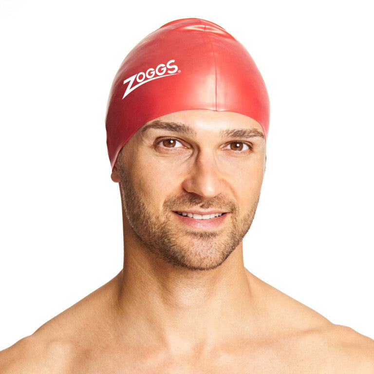Zoggs Adults Silicone Swim Cap - Red