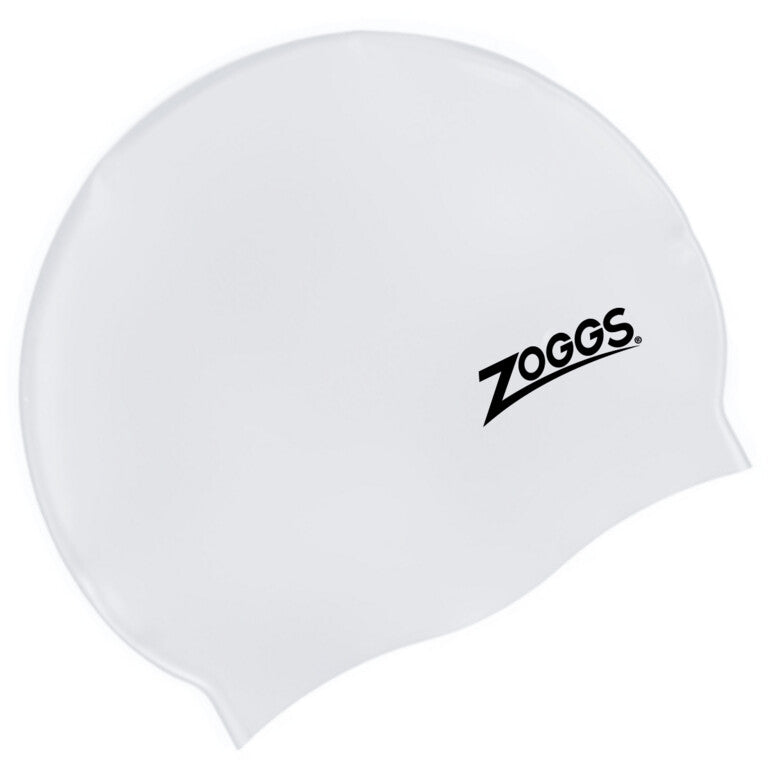 Zoggs Adults Silicone Swim Cap - White