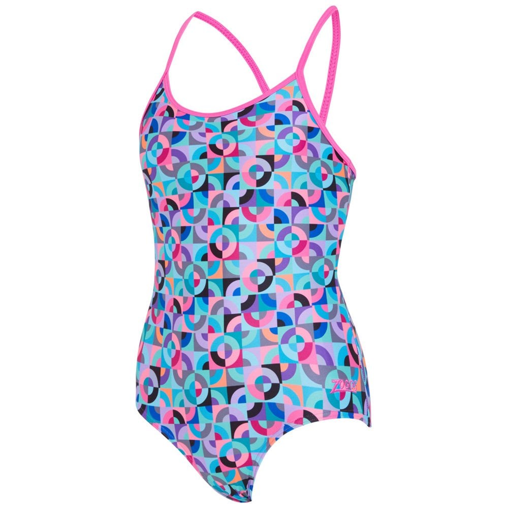 Zoggs Rhythm Front Lined Girls Swimming Costume.1