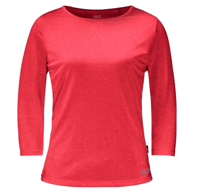 Jack Wolfskin JWP Women's 3/4 T-Shirt - Tulip Red-Technical Tees-Outback Trading