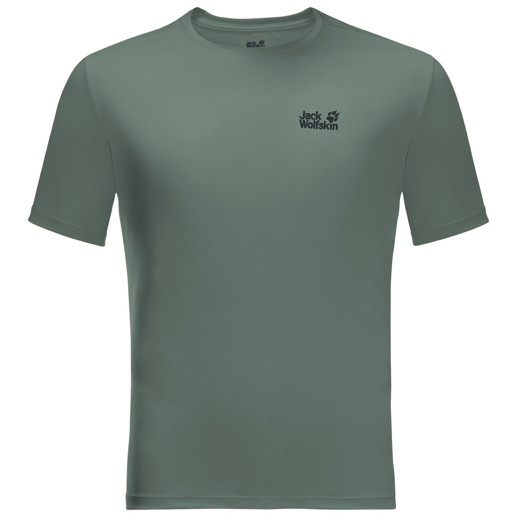 Jack Wolfskin Tech Tee Mens T Shirt - Hedge Green.-Outback Trading-1