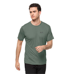 Jack Wolfskin Tech Tee Mens T Shirt - Hedge Green.-Outback Trading-2