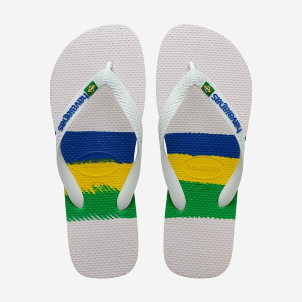 Havaianas Brasil Tech Men's Flip Flops - White 1