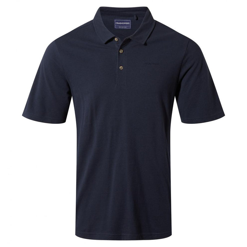 Craghoppers Stanton Short Sleeve Polo - Mens - Blue Navy-Shirts & Tops-Outback Trading