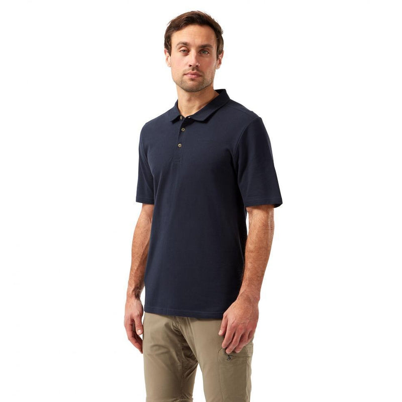 Craghoppers Stanton Short Sleeve Polo - Mens - Blue Navy-Shirts & Tops-Outback Trading