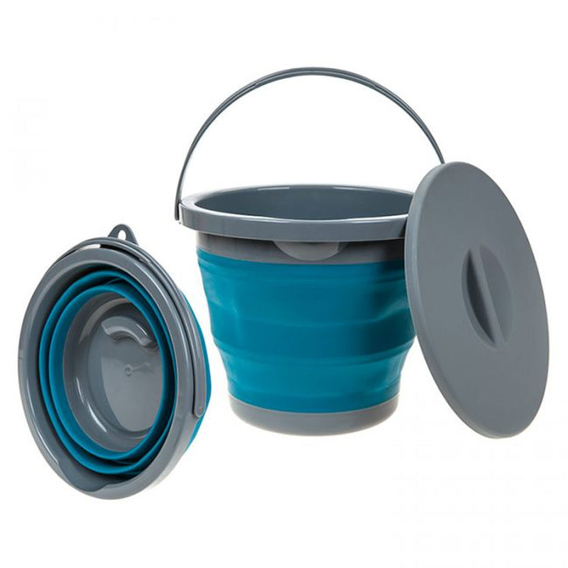 Summit 5 Litre Pop Up Bucket - Blue/Grey-Buckets-Outback Trading