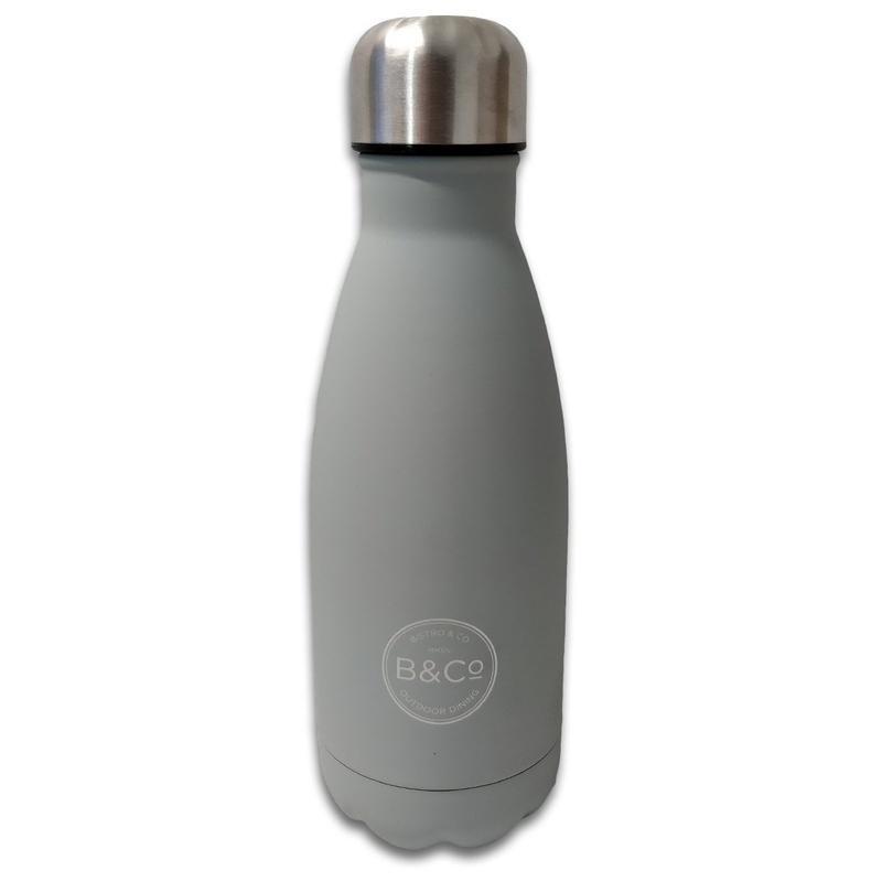B&Co Hamelin 350ml Bottle Flask with Rubberized Matte Finish - 3 Colours-Water Bottles-Outback Trading