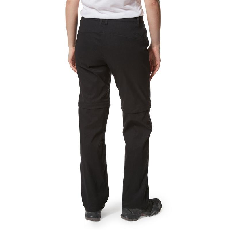 Craghoppers Women's Kiwi Pro Convertible Trousers - Black-Active Trousers-Outback Trading