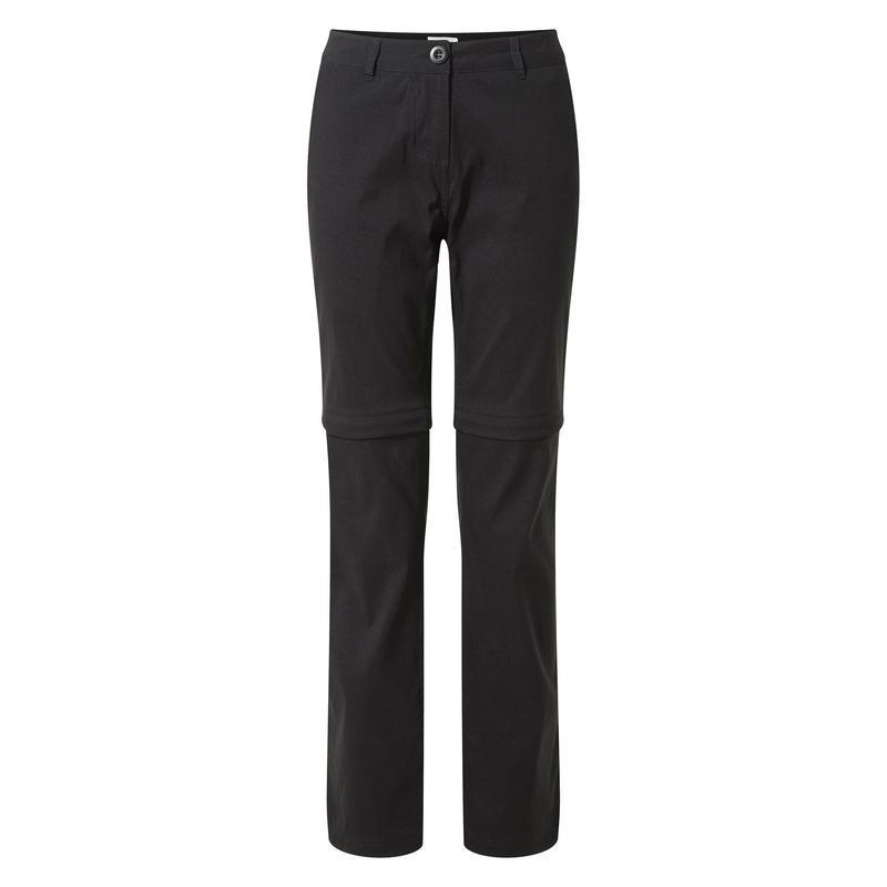 Craghoppers Women's Kiwi Pro Convertible Trousers - Black-Active Trousers-Outback Trading