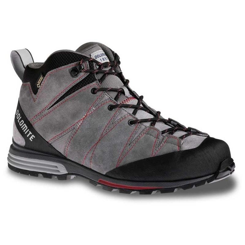 Dolomite Diagonal Pro GTX Mens's Mid Walking Boots - Iron Grey/Chilli Red-Walking Boots-Outback Trading