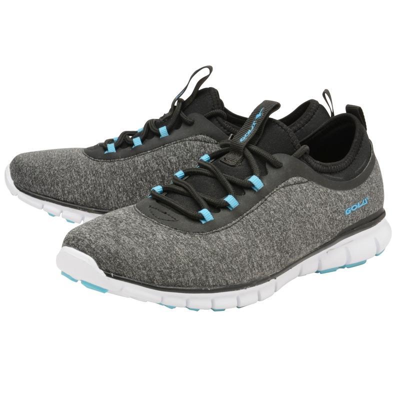 Gola Lovana Women's Knit Upper Memory Foam Trainers - Charcoal/Black/Blue-Casual Shoes-Outback Trading