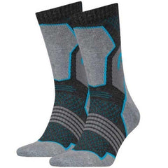 HEAD Hiking Crew Unisex Socks Grey/Blue - 2 Pack-Socks-Outback Trading