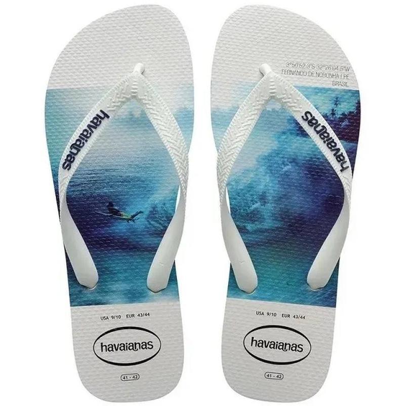 Havaianas Slim Tropical White/Blue / Flip Flops — BuziosNYC
