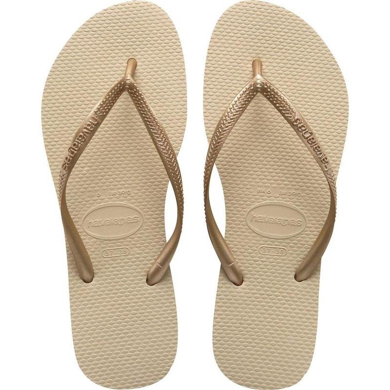 Havaianas Women's Slim Flip Flops - Sand/Grey/Gold-Thongs & Flip Flops-Outback Trading