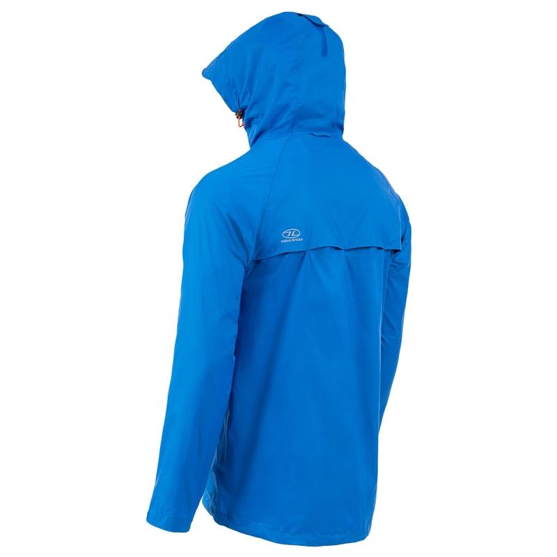 Highlander Stow & Go Unisex Waterproof Pack-Away Jacket - Blue-Waterproof Jackets-Outback Trading