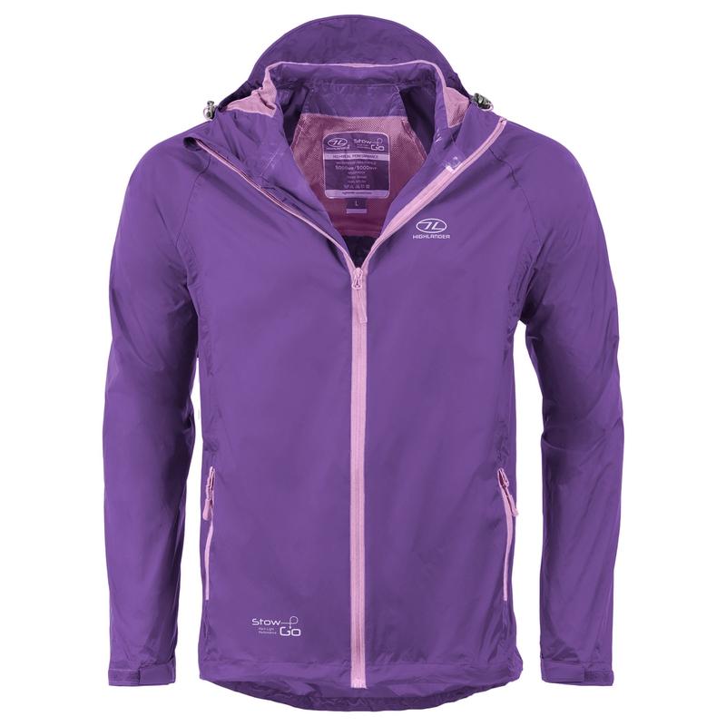 Highlander Stow & Go Unisex Waterproof Pack-Away Jacket - Purple-Waterproof Jackets-Outback Trading