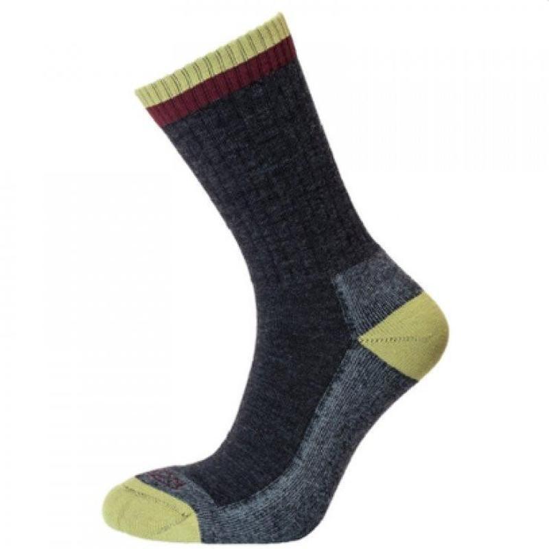 Horizon Premium Micro Crew Socks Men's - Anthracite/Burgundy-Socks-Outback Trading