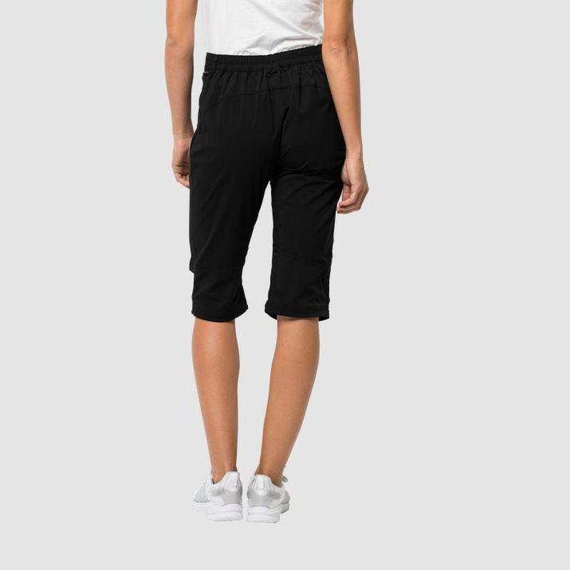 Jack Wolfskin Activate Light Women's 3/4 Length Trousers - Black-Shorts-Outback Trading