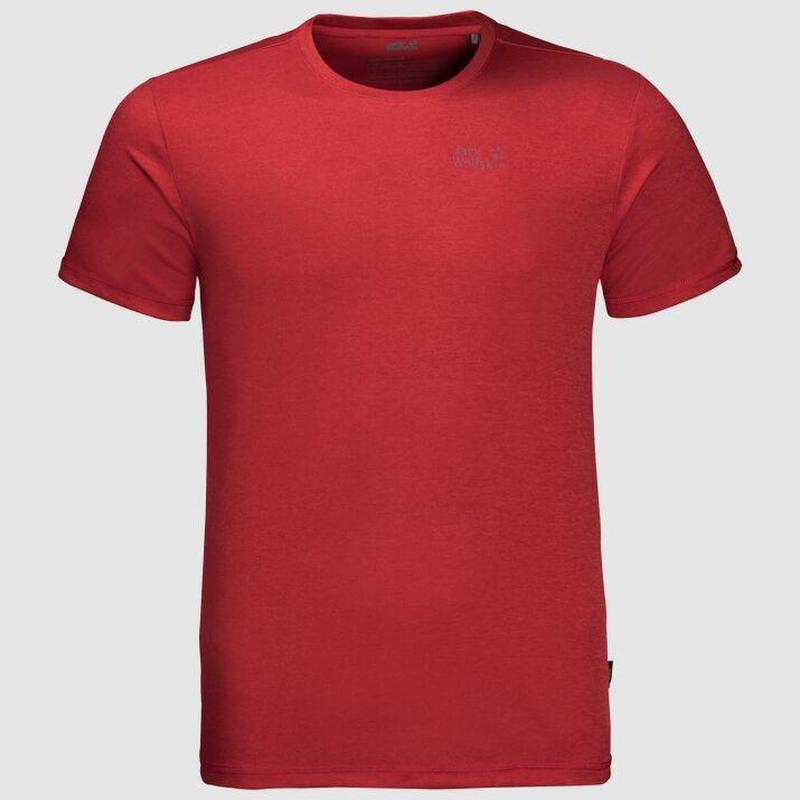 Jack Wolfskin Sky Range T Men's T-Shirt - Red Lacquer-Technical Tee's-Outback Trading