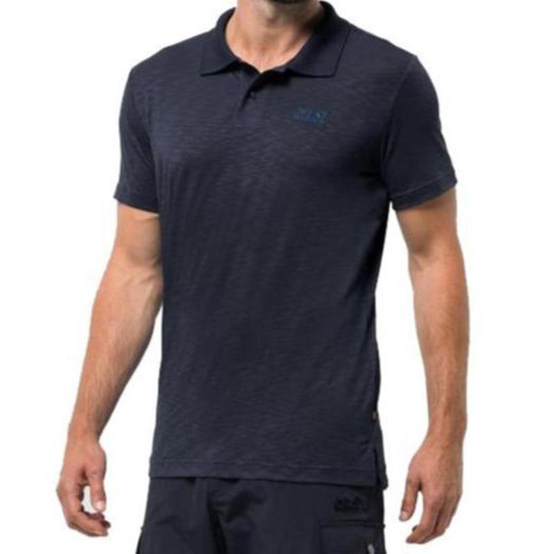 Jack Wolfskin Travel Polo Men's Shirt - Night Blue-Polo Shirts-Outback Trading