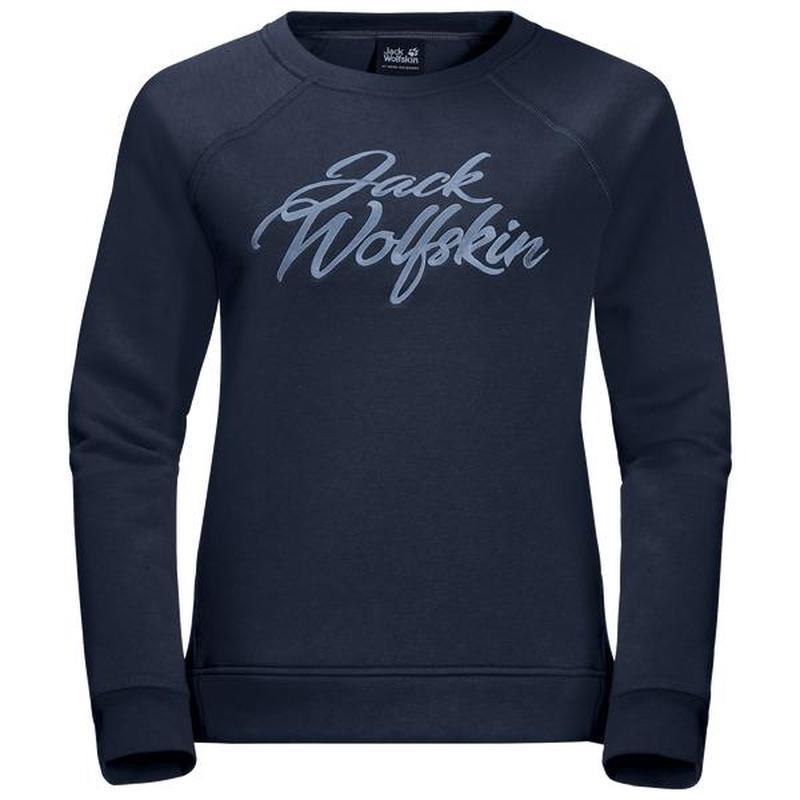 Jack Wolfskin Winter Womens Logo Sweatshirt- Midnight Blue-Sweatshirts-Outback Trading
