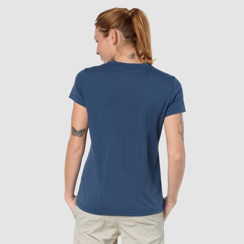 Jack Wolfskin Women's Brand Tee Shirt - Ocean Wave-Tee Shirts-Outback Trading