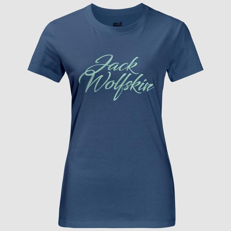 Jack Wolfskin Women's Brand Tee Shirt - Ocean Wave-Tee Shirts-Outback Trading