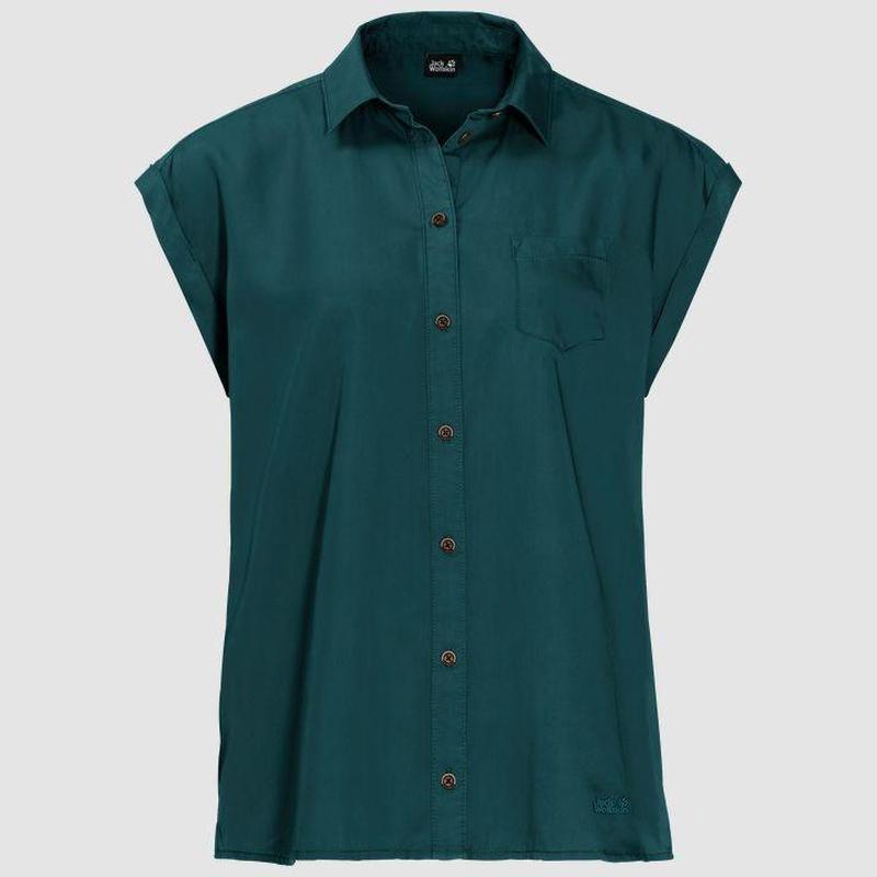 Jack Wolfskin Women's Mojave Shirt - Teal Green-Shirts & Blouses-Outback Trading
