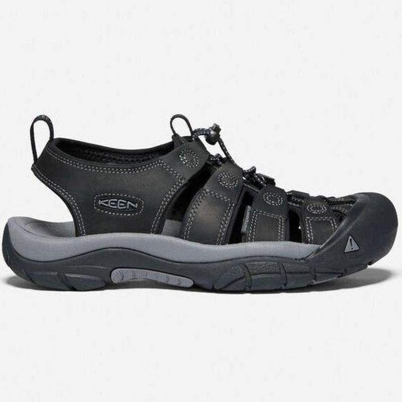 Keen Newport Men's Leather Waterproof Walking Sandals - Black Steel/ Grey-Walking Sandals-Outback Trading