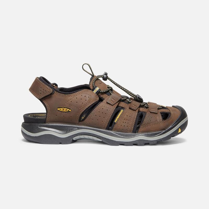 Keen Rialto II Men's Leather Walking Sandals - Bison/Black-Sandals-Outback Trading