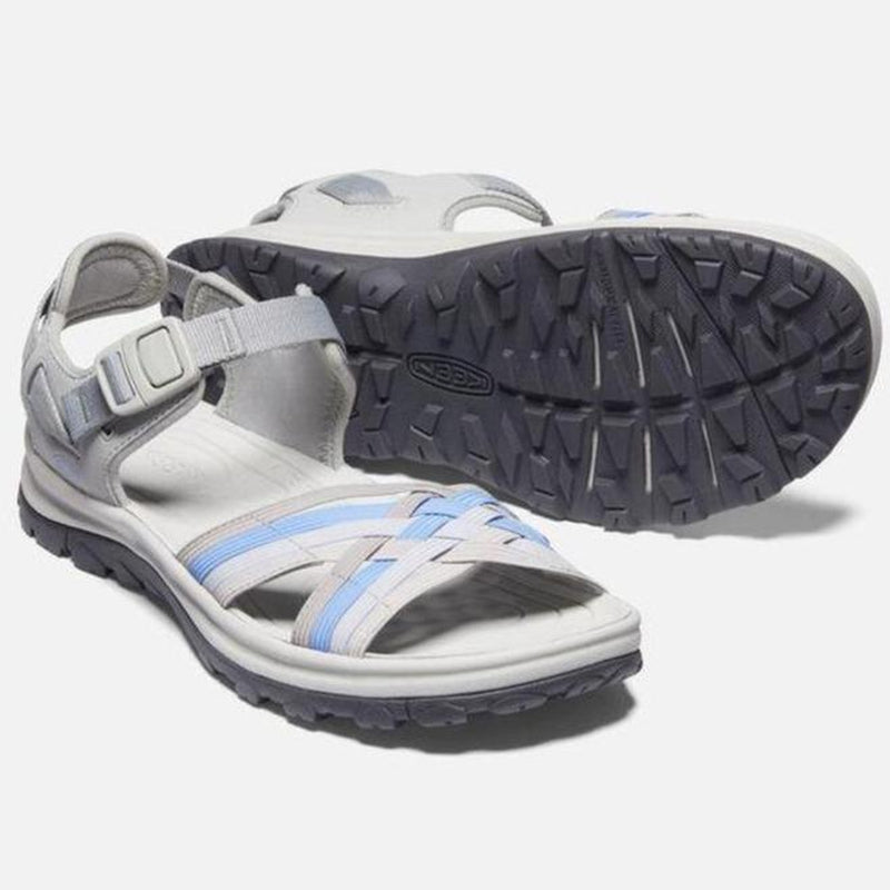 Keen Terradora II Womens Strappy Open Toe Sandal - Grey/Hydrangea-Walking Sandals-Outback Trading