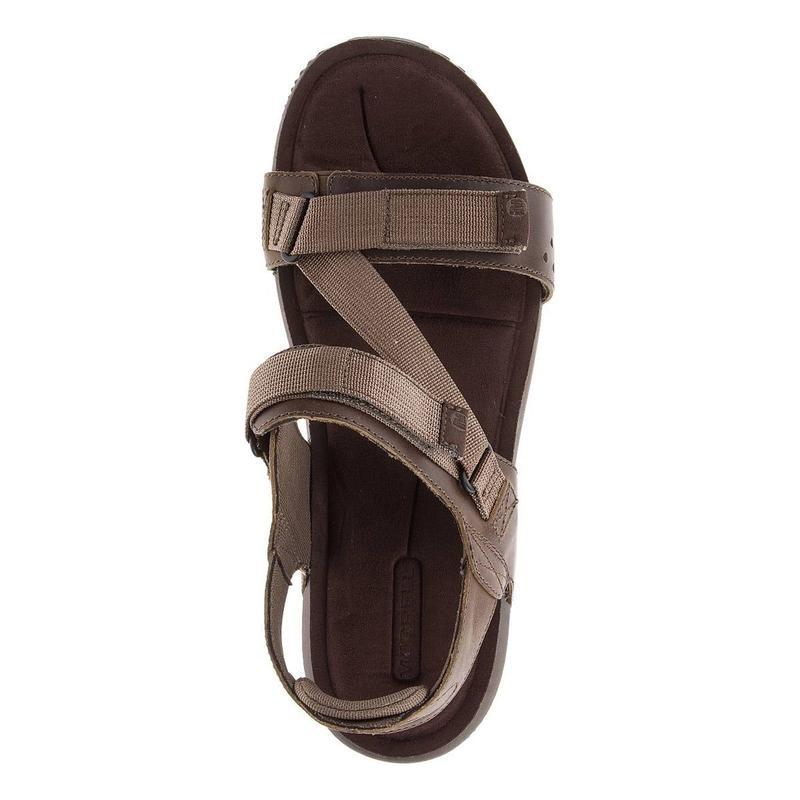 Merrell Men's Terrant Strap Leather Walking Sandals - Dark Earth-Sandals-Outback Trading