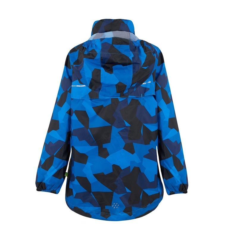 Mini Mac In A Sac Kids Packable Waterproof Jacket - Blue Camo-Packable waterproof-Outback Trading