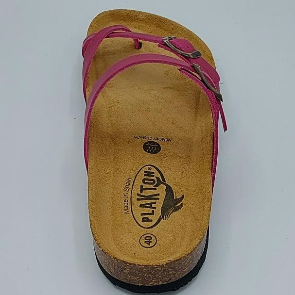 Plakton Savannah Women's Cork Sandals - Fuchsia