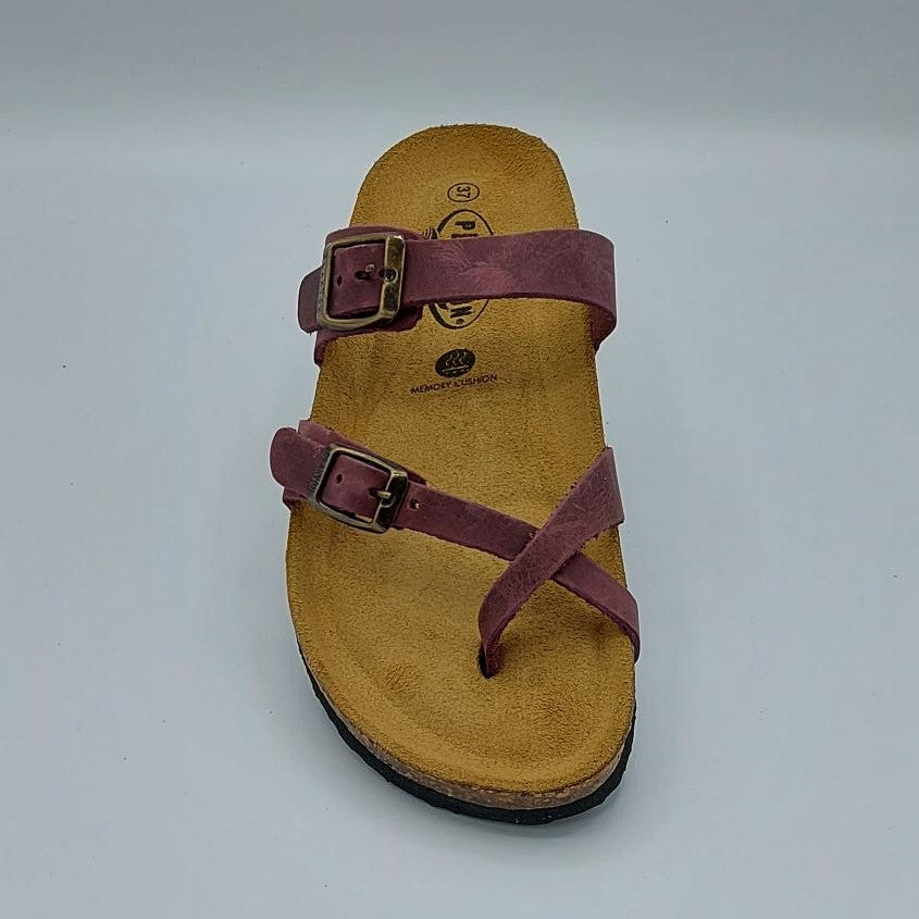 Plakton Savannah Women's Cork Sandals - Vintage Plum - UK 3.5