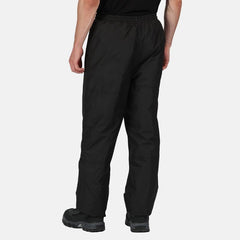 Regatta Wetherby Mens Insulated Breathable Waterproof Overtrouser - Black-Waterproof Trousers-Outback Trading