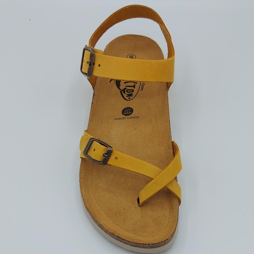 Plakton Savannah Women's Cork Sandals - Mustard