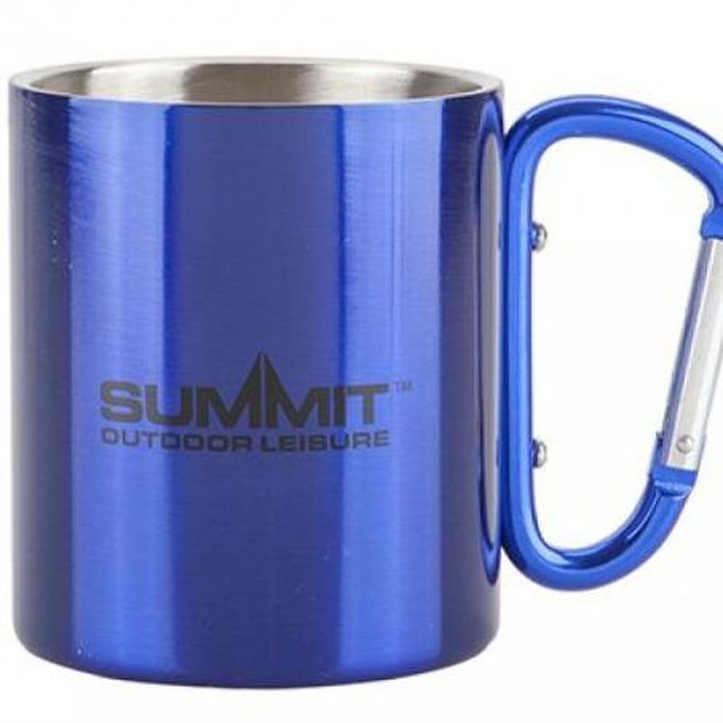 Summit 300ml Carabiner Handled Mug - Blue-Mugs-Outback Trading
