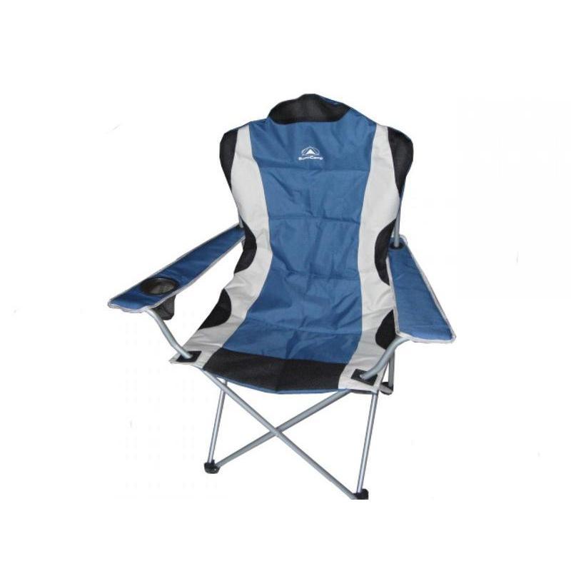 Sunncamp Deluxe Classic Steel Arm Chair - Blue-Camping Chairs-Outback Trading